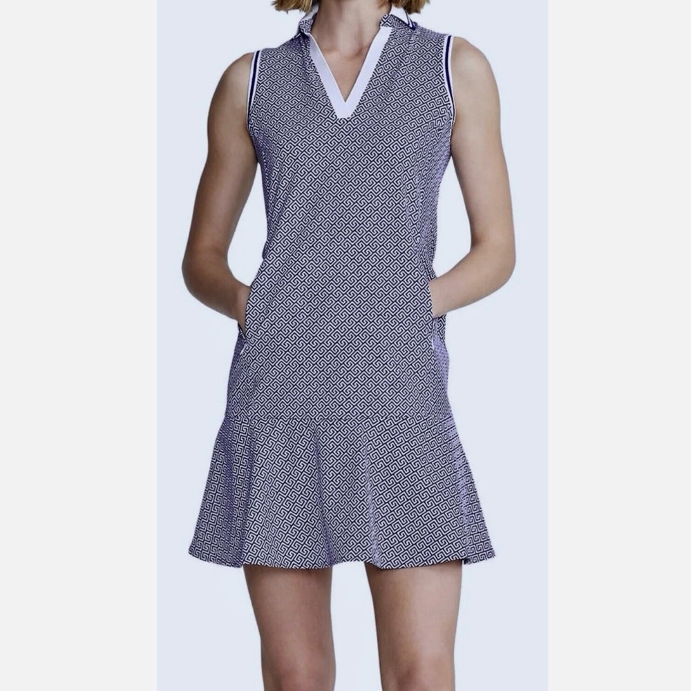 RLX Ralph Lauren Liberty Square Athletic Dress Blue/White Size Small